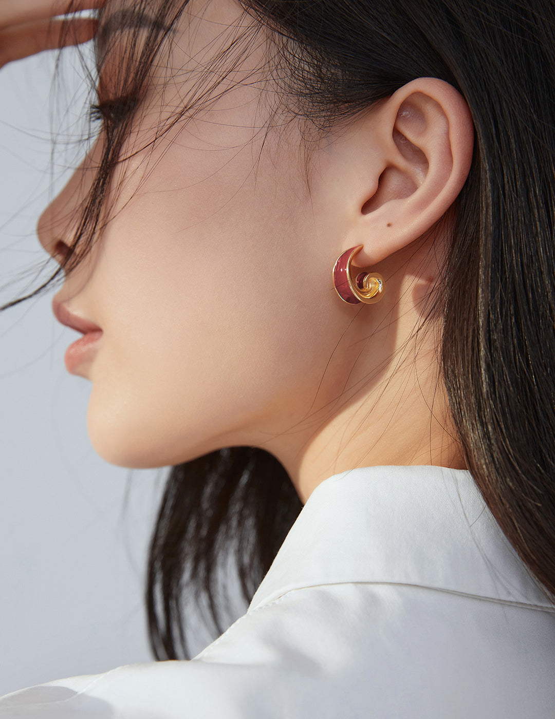 Crimson Love Enamel Earrings | Vibrant Red Daily Wear