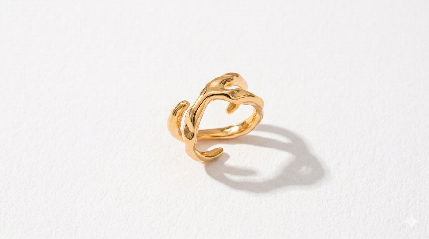 Sterling Silver Natural Style Stream Ring – view 7