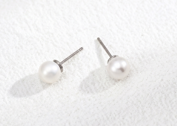 Timeless 10mm Round Pearl Earrings | Sterling Silver Daily Luxury – view 7