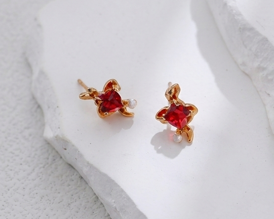 Sterling Silver Vintage Gold Garnet Sugar Tower Jewelry Set – view 6