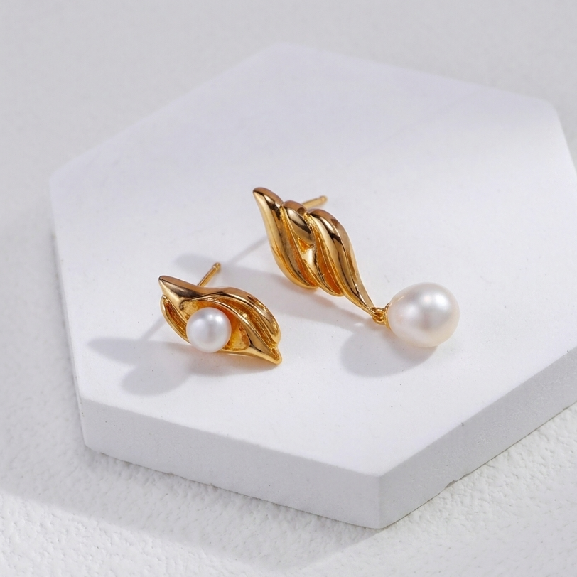 Sterling Silver Pearl Necklace & Earrings Set – view 12