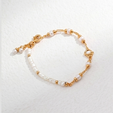 Natural Mother-of-Pearl Lava Fluid Series Sterling Silver Bracelet and Necklace Set – view 4