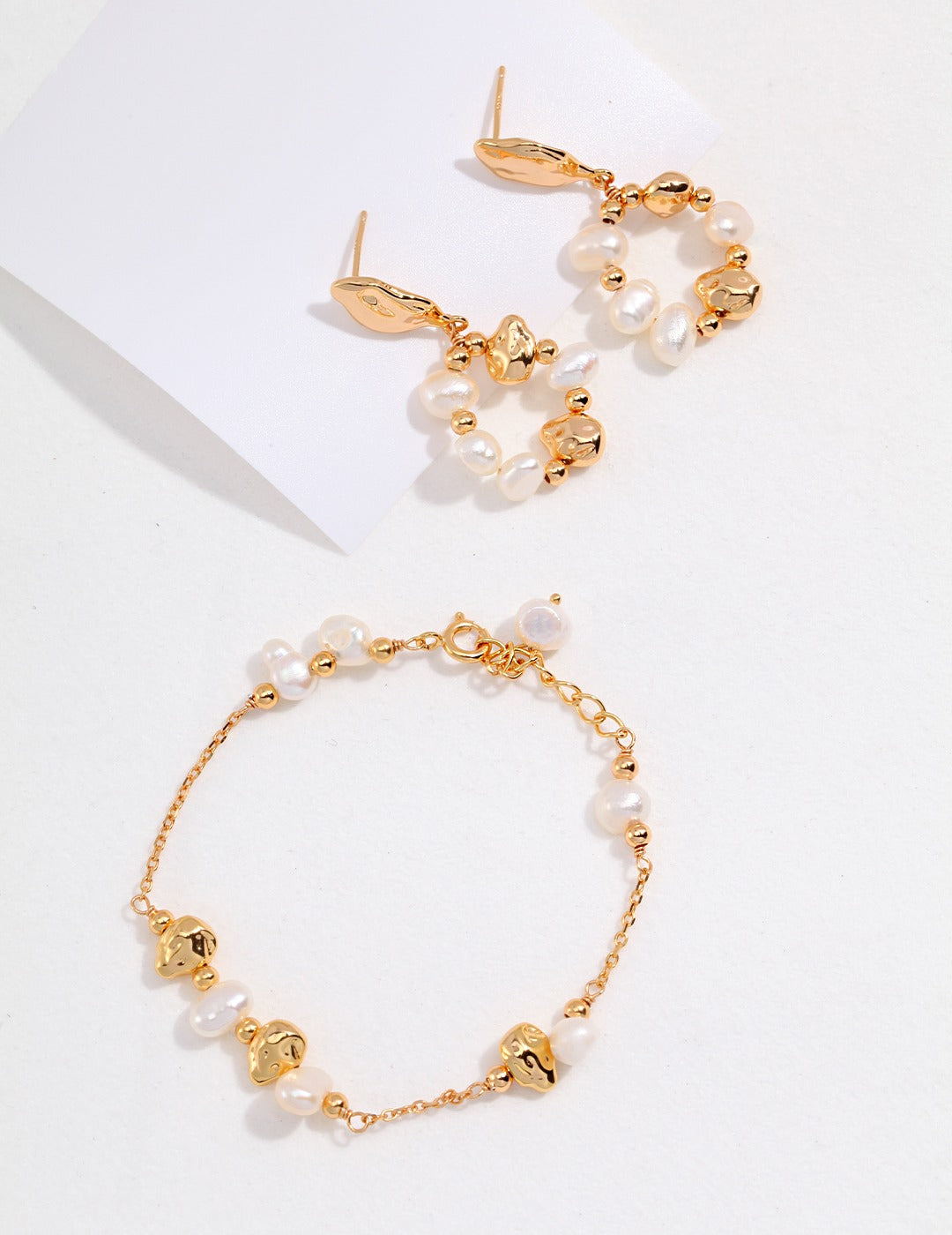 Minimalist Sterling Silver & Freshwater Pearl Set