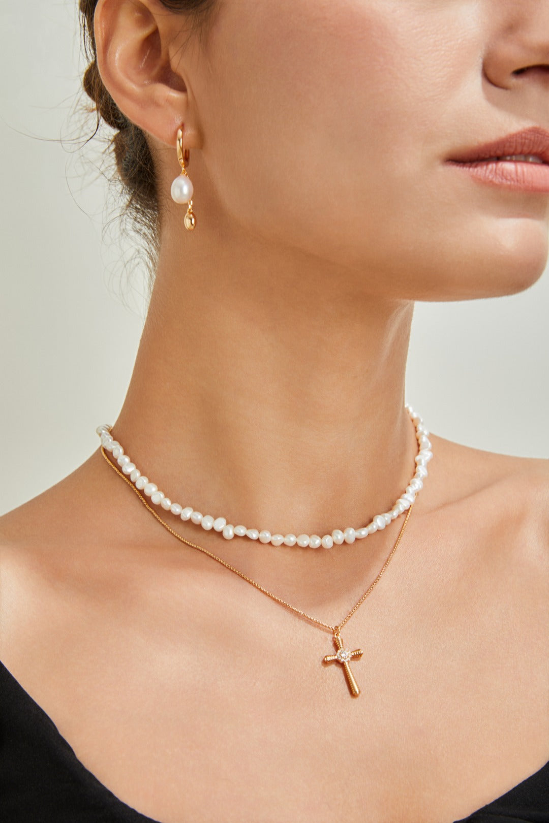S925 Silver Fashion Cross Zircon Necklace