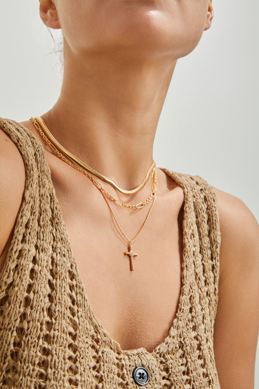 S925 Silver Fashion Cross Zircon Necklace