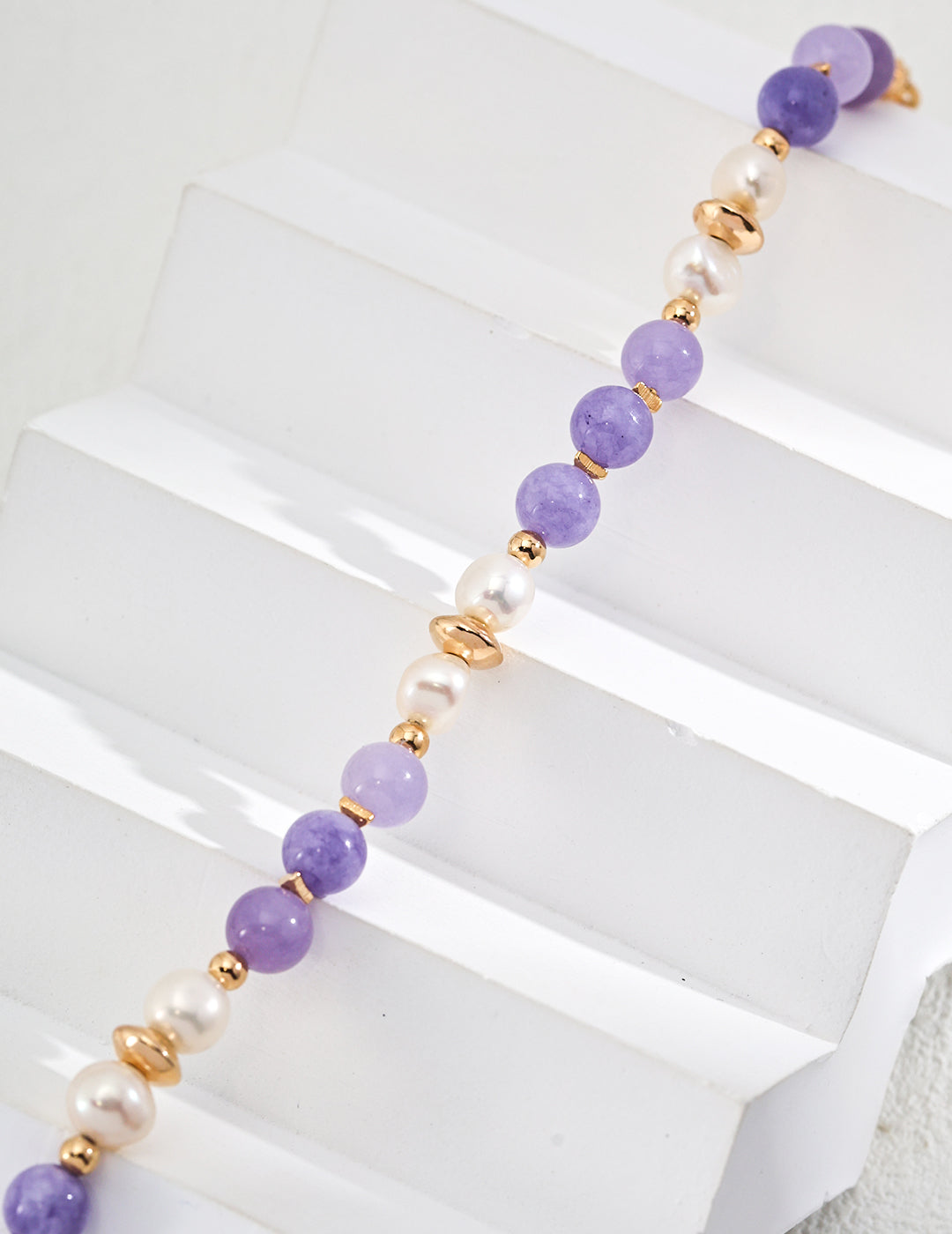 S925 Silver Minimalist Natural Pearl & Kunzite Bracelet