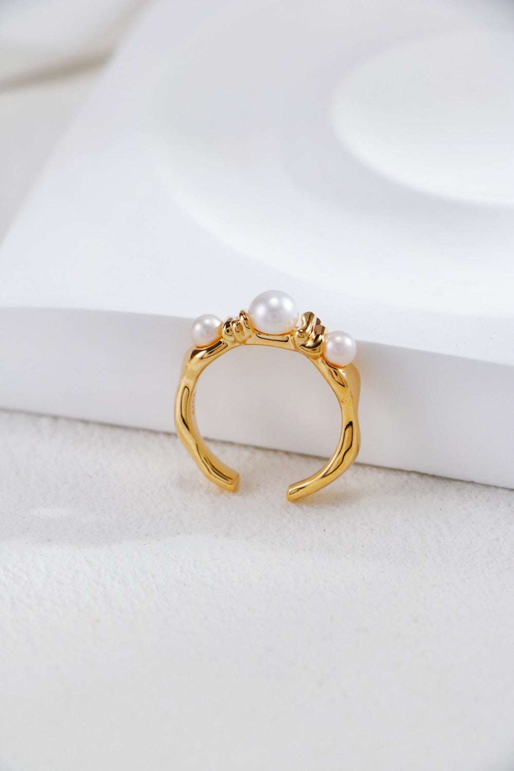 S925 Silver Molten Gold Pearl Collection Jewelry Set