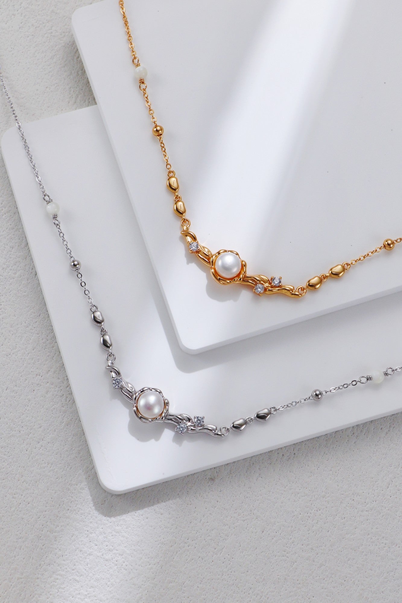 S925 Silver Pearl Zircon Necklace