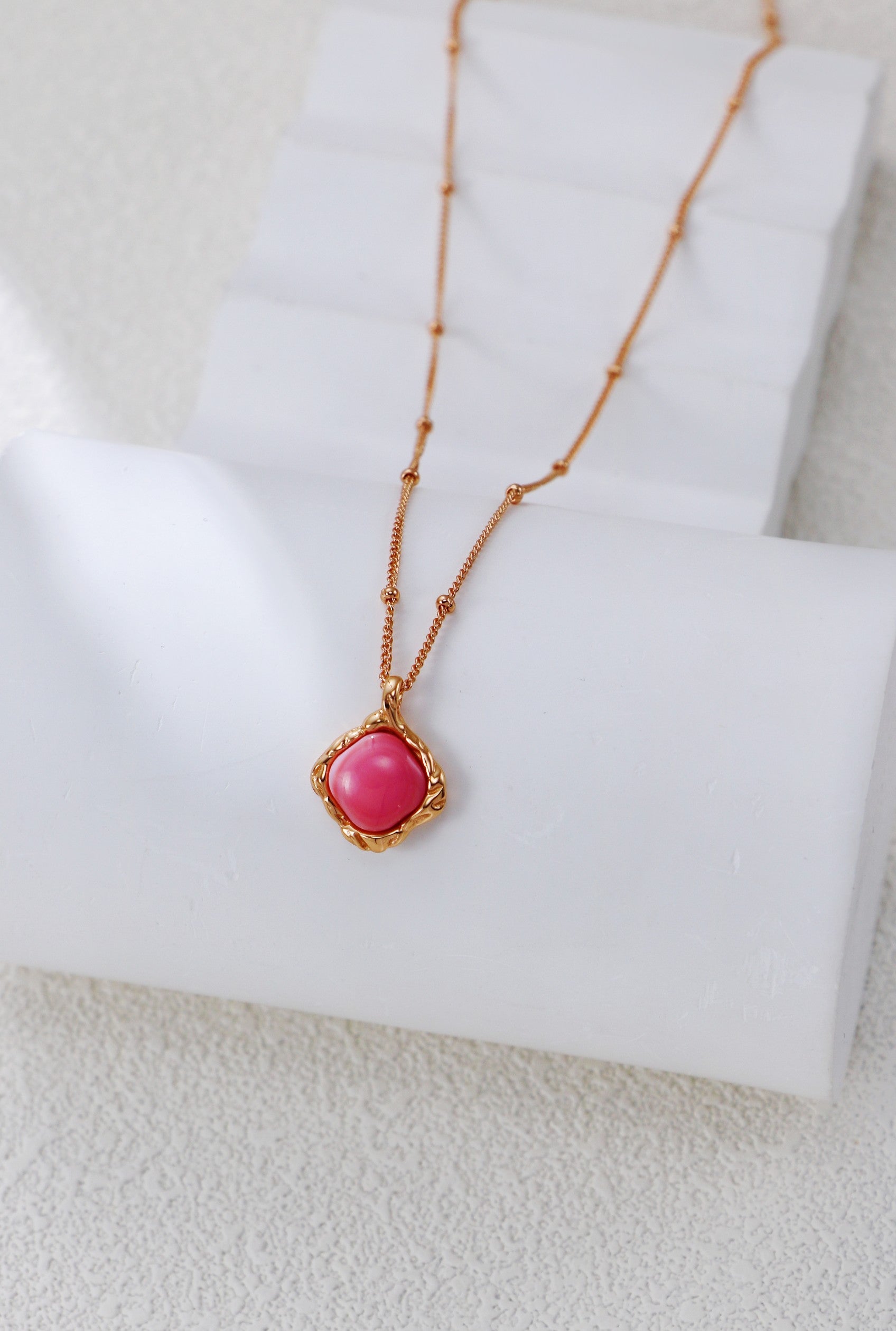 S925 Silver Pink Shell Necklace