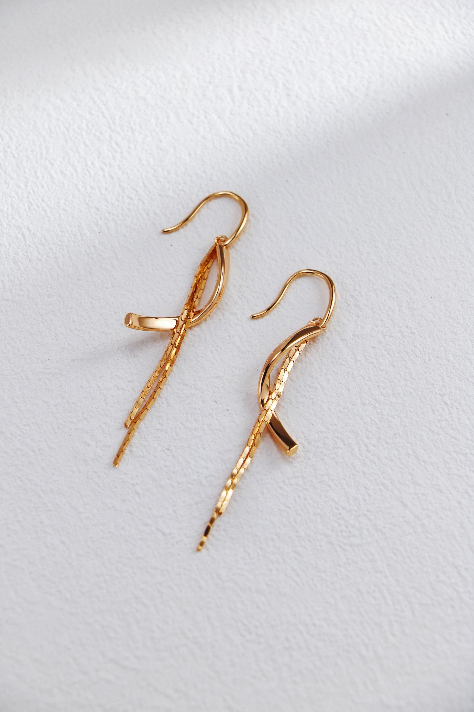 S925 Silver Tassel Earrings | Modern Geometric Flow