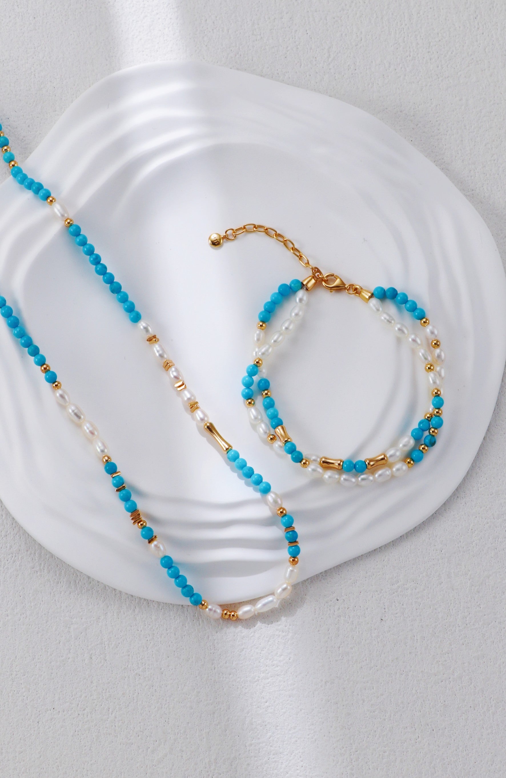 S925 Silver Turquoise & Pearl Necklace