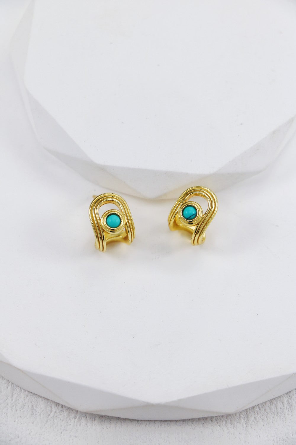 S925 Silver Turquoise Stud Earrings | Elegant Minimalist Charm