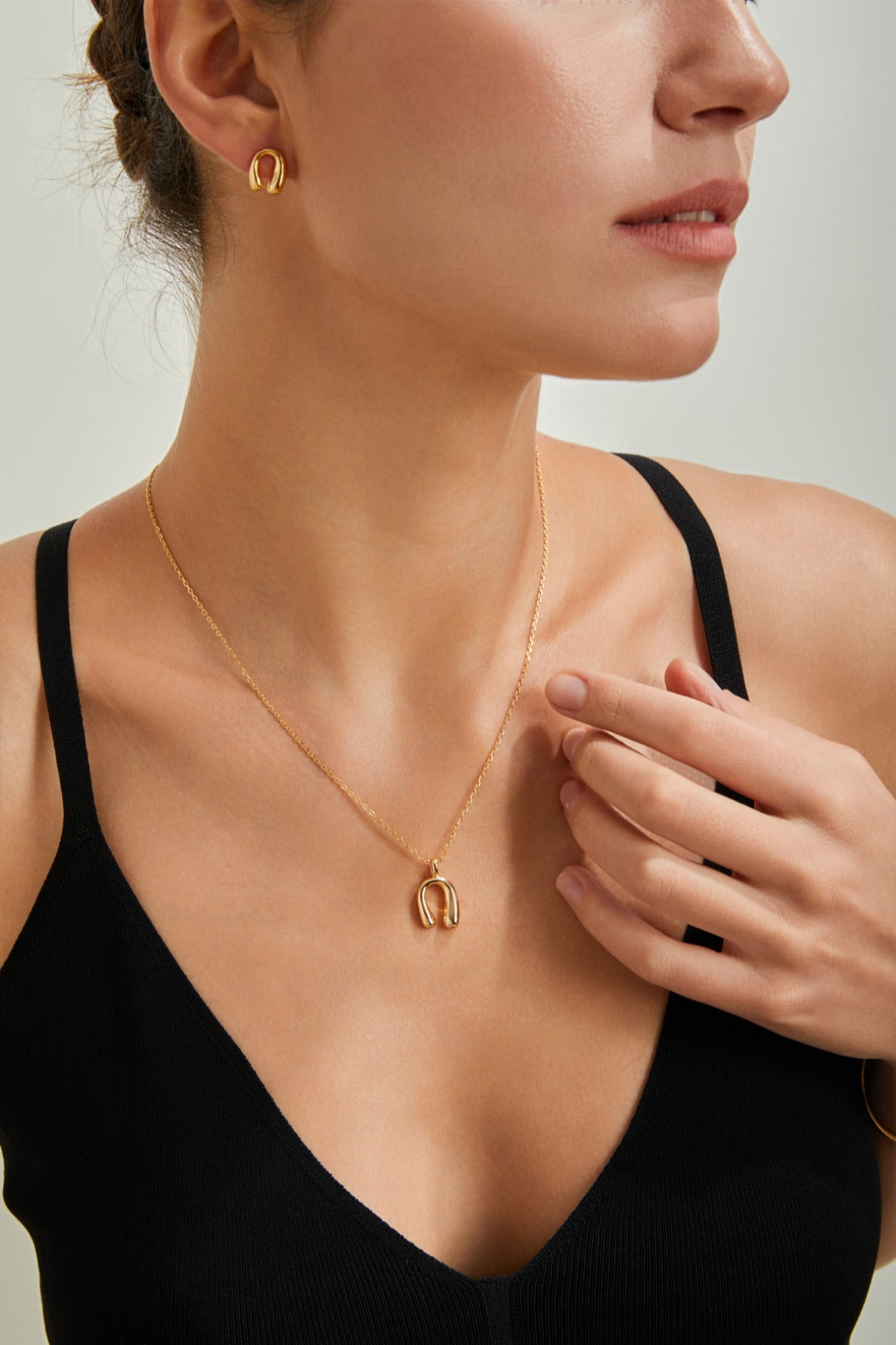 S925 Silver Twisted Minimalist Necklace & Earrings Set