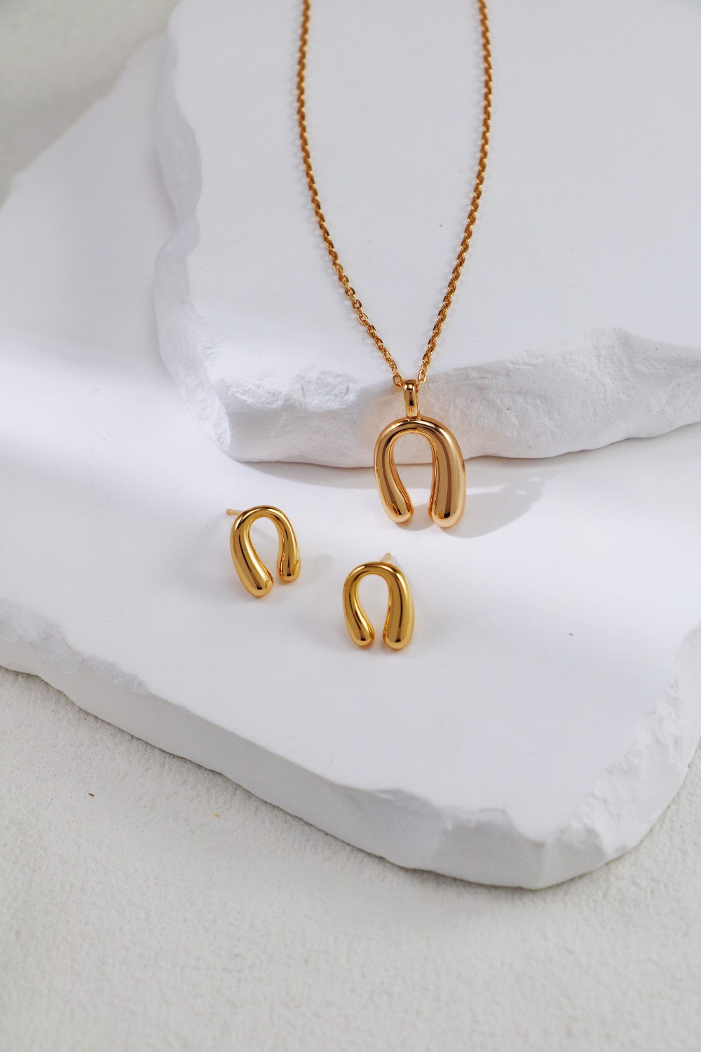 S925 Silver Twisted Minimalist Necklace & Earrings Set