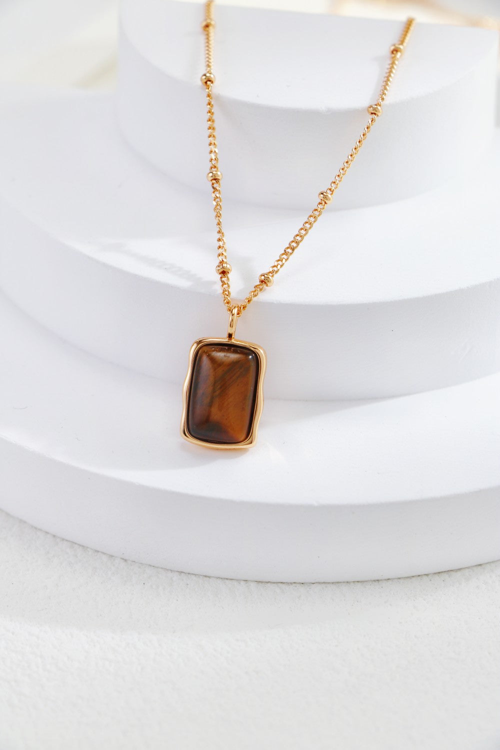 S925 Silver Vintage Gold Tiger’s Eye Earrings & Necklace