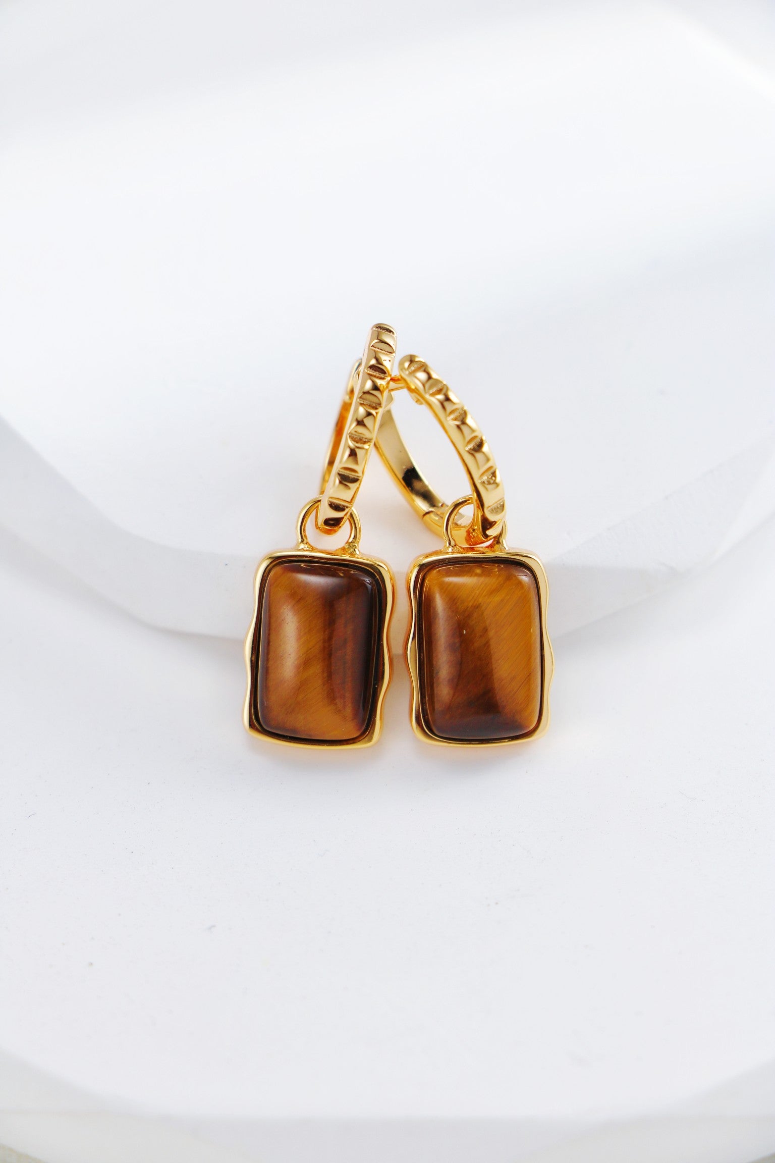 S925 Silver Vintage Gold Tiger’s Eye Earrings & Necklace