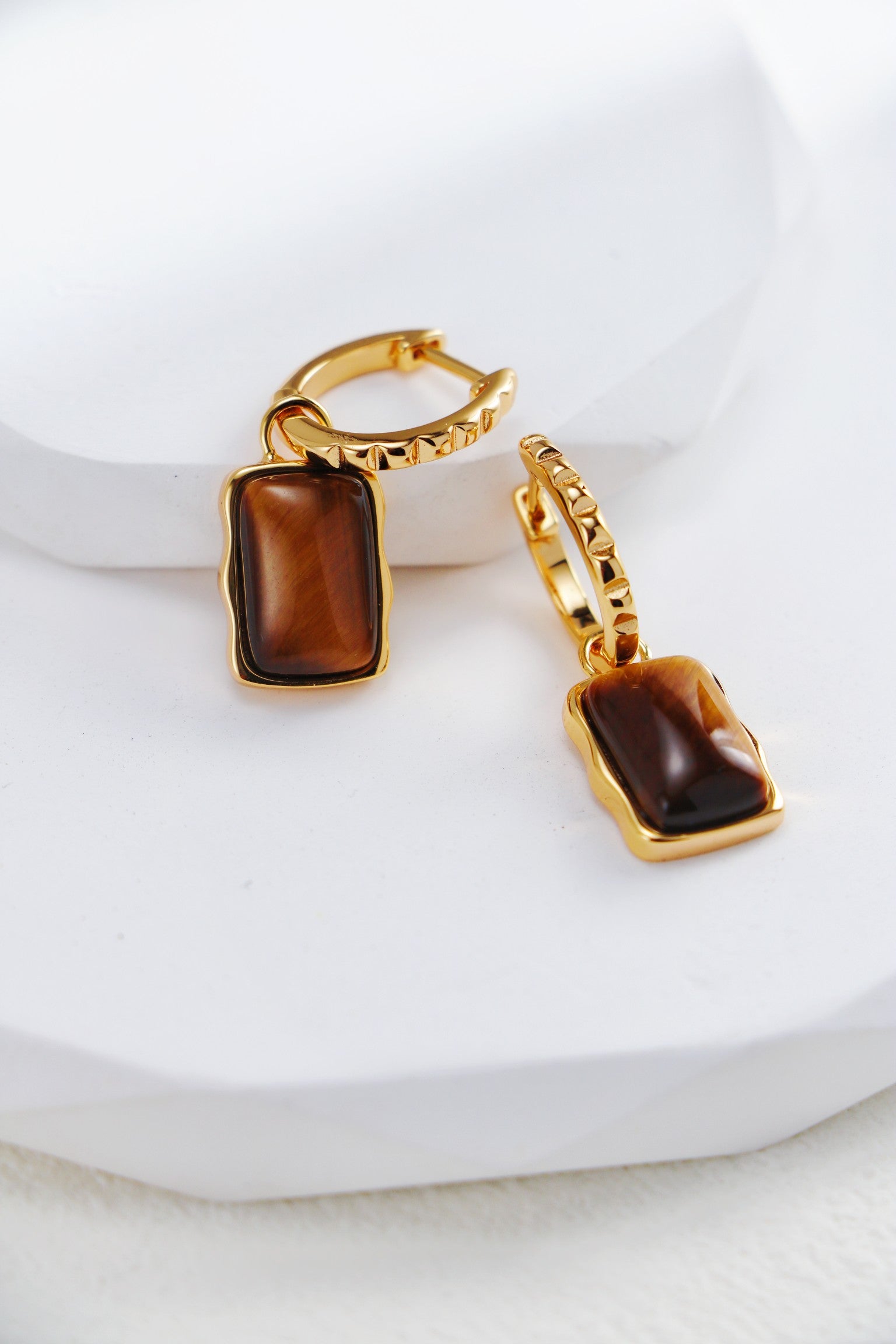S925 Silver Vintage Gold Tiger’s Eye Earrings & Necklace
