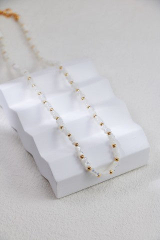S925 Silver Vintage Gold White Shell Necklace And Bracelet Set