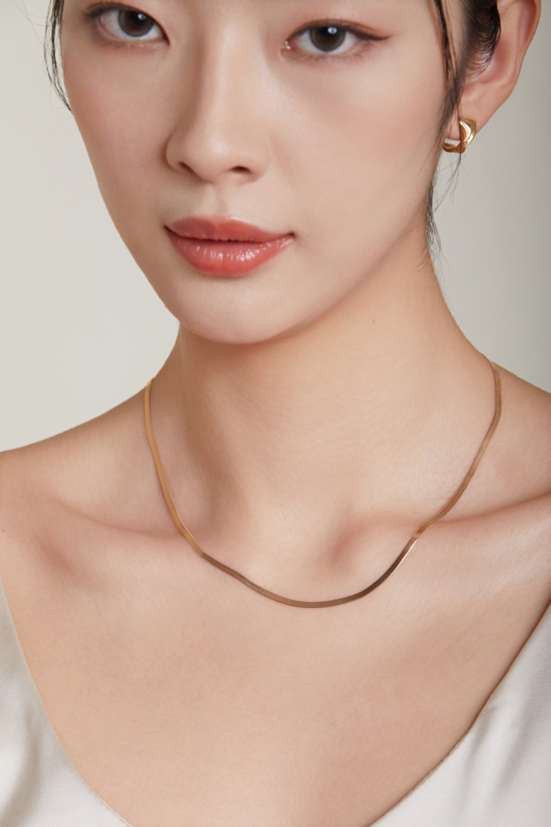 S925 Silver White Gold & Vintage Gold Blade Chain Necklace