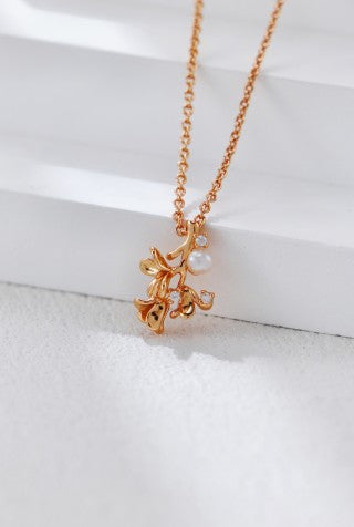 S925 Sterling Silver Sweet Osmanthus Pearl Necklace