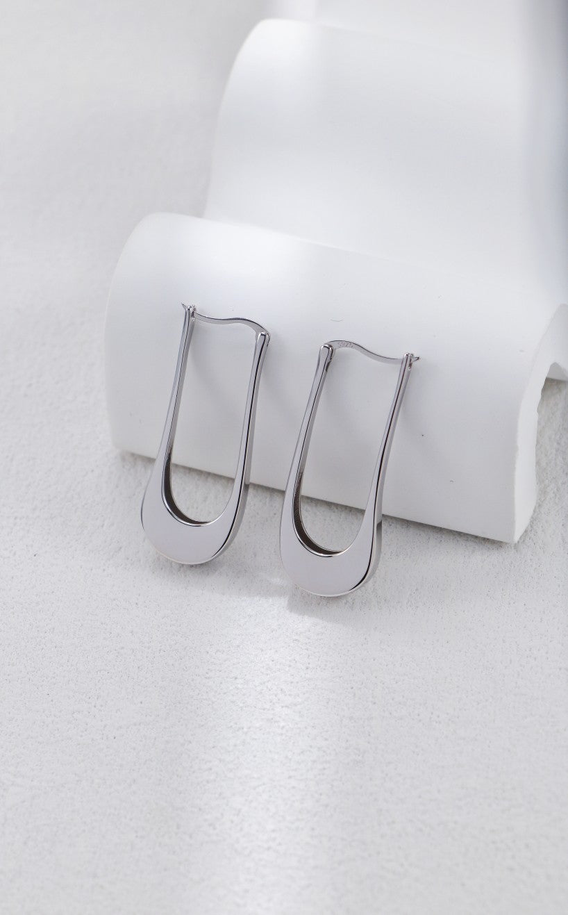 Silver Minimalist Long Earrings | Soft & Bold Elegance
