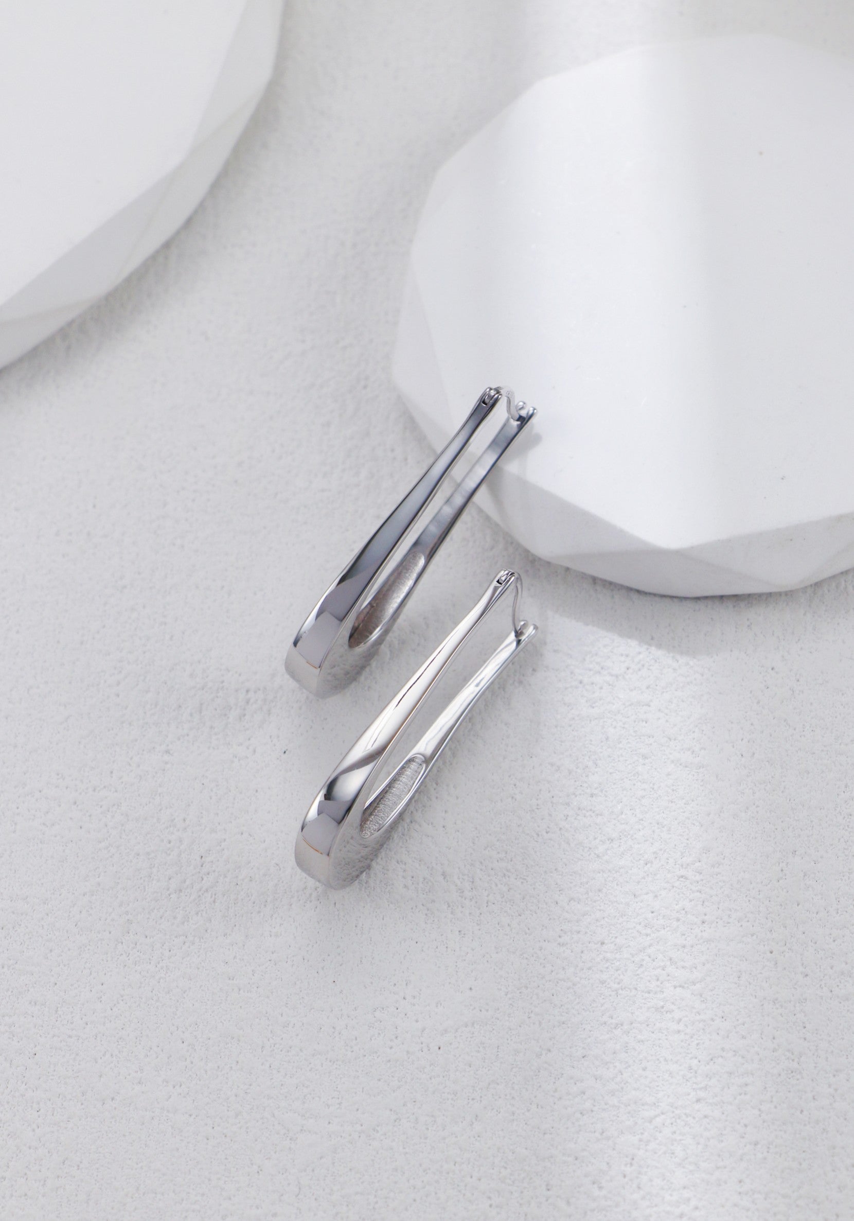 Silver Minimalist Long Earrings | Soft & Bold Elegance