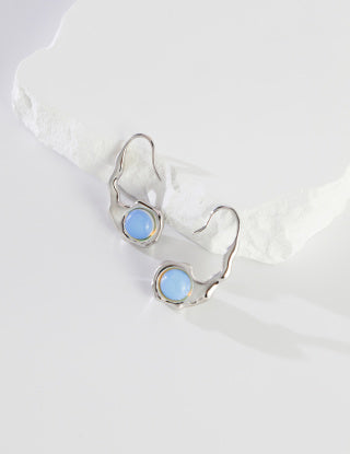 Sterling Silver Agate & Opal Earrings and Necklace Set