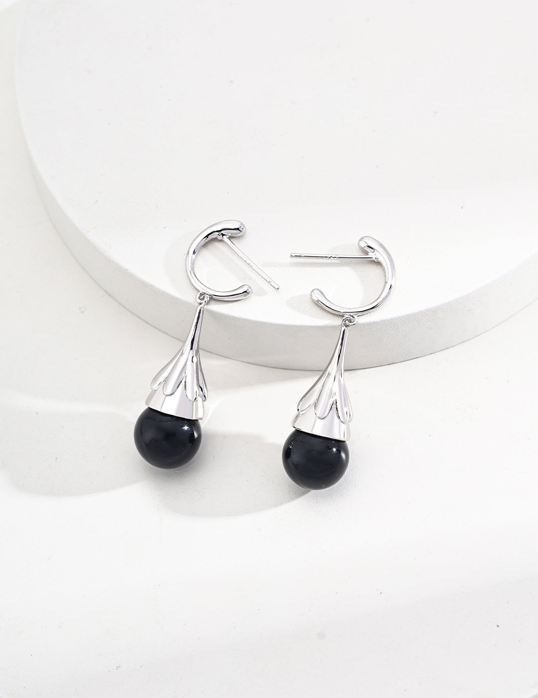 Sterling Silver Earrings | Black Onyx & Tiger’s Eye Natural Gemstone