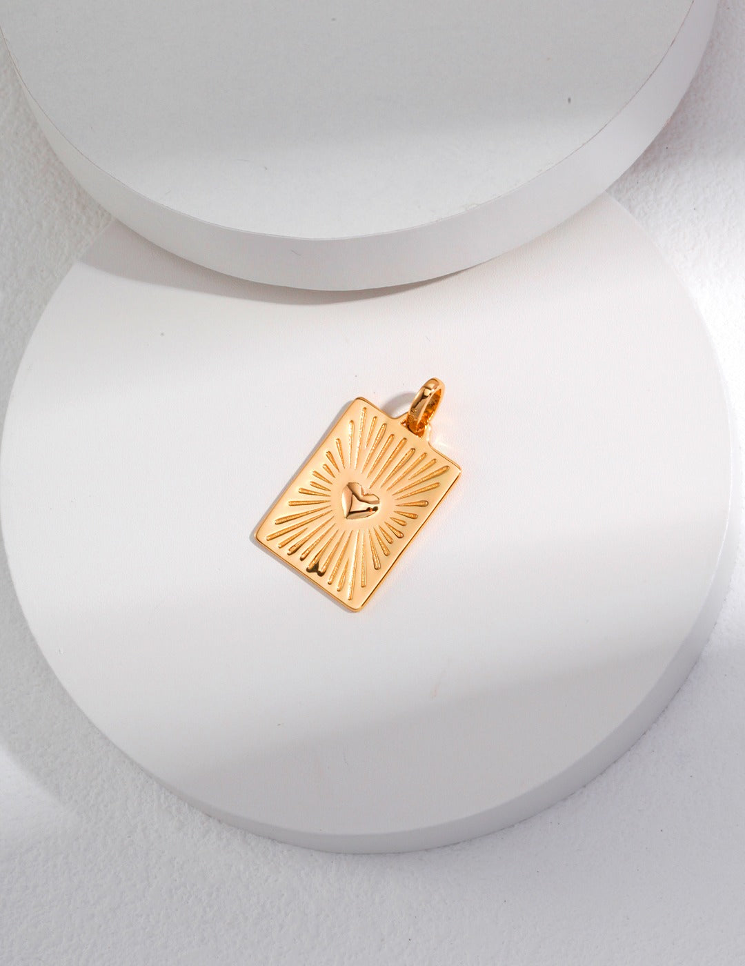 Sterling Silver Heart Square Pendant Necklace