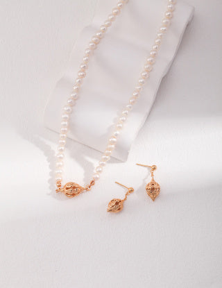 Sterling Silver Minimal Earrings and Necklace Set - Floral Cluster Collection