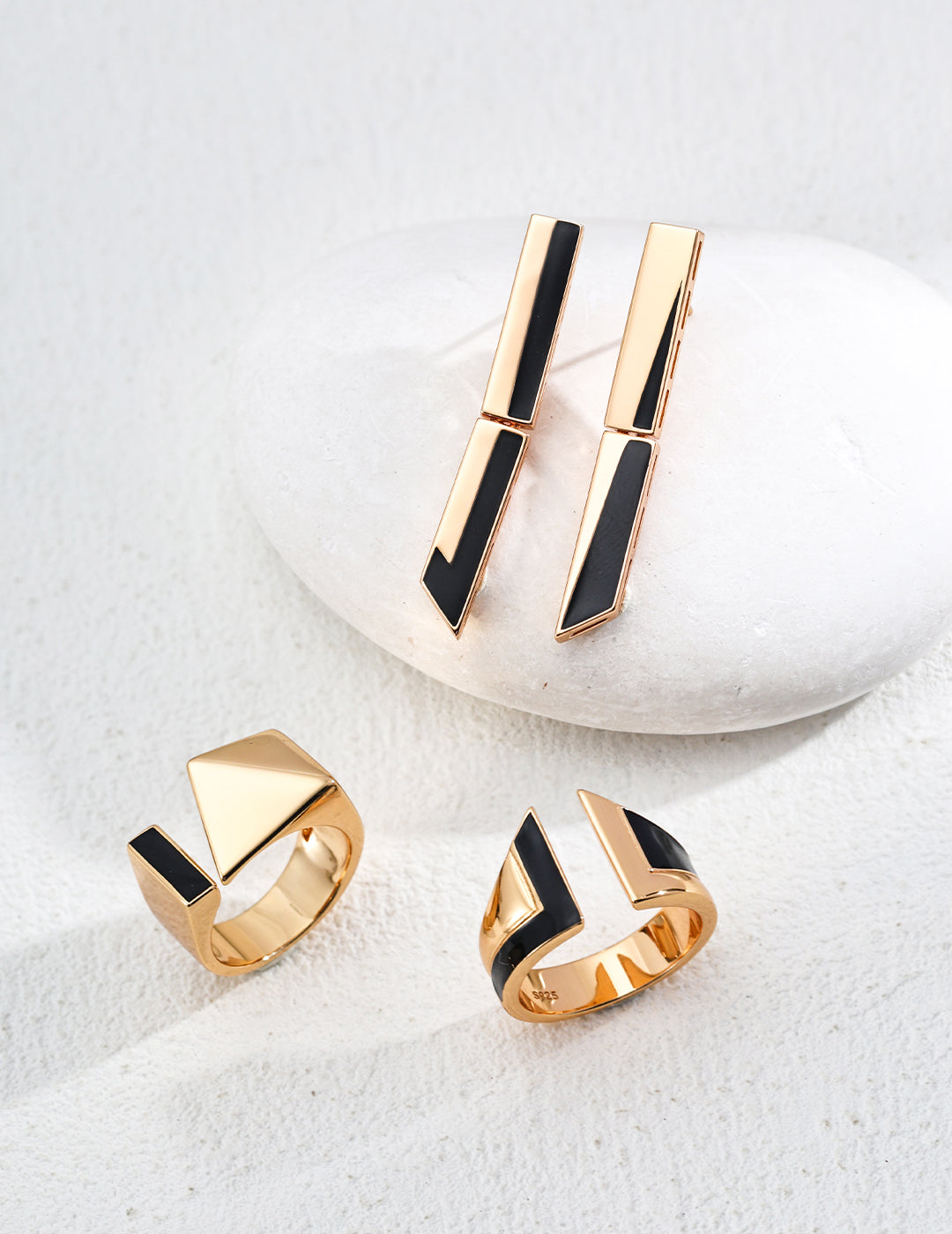 Sterling Silver Smooth Glaze Ring and Earring Set