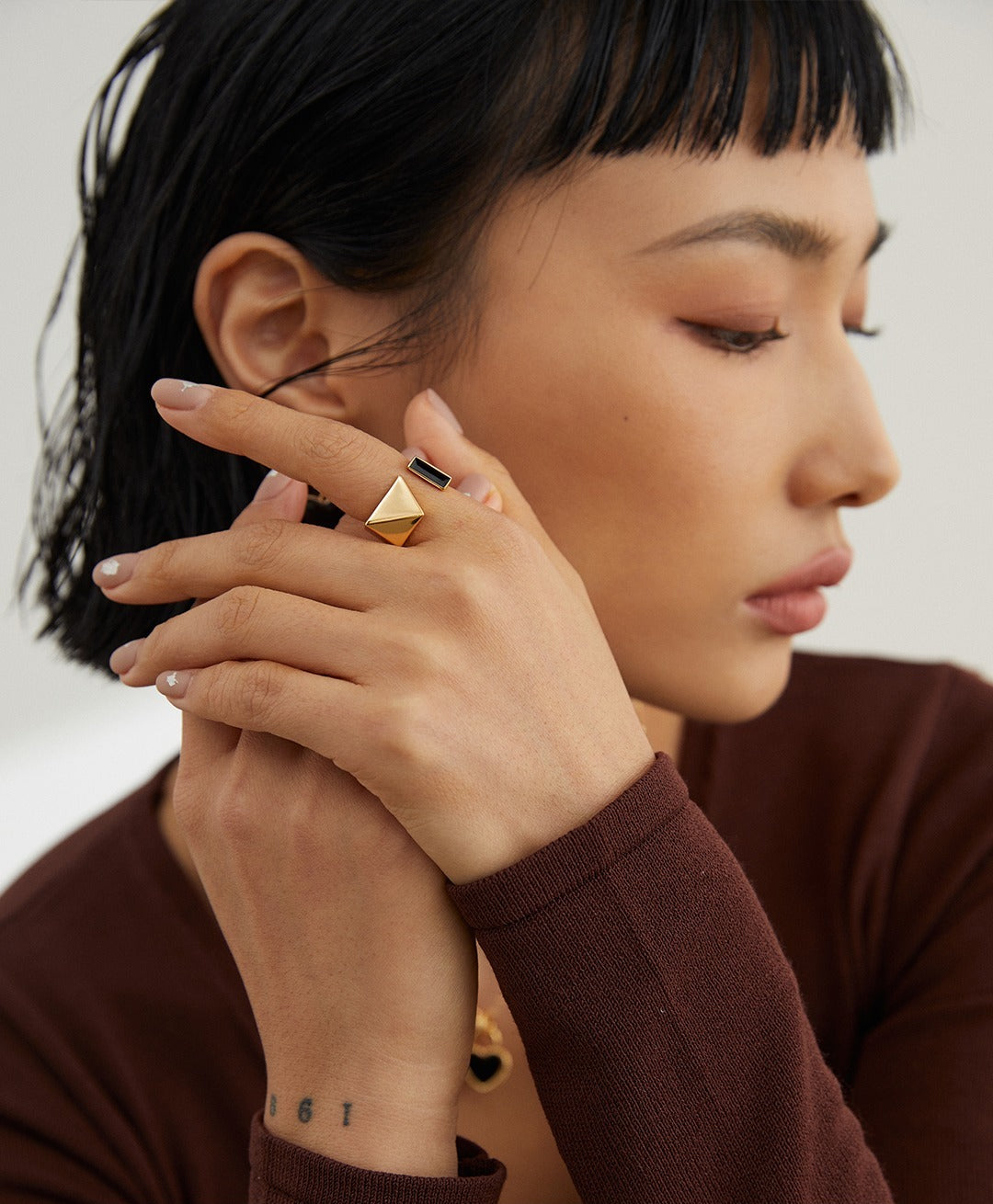 Sterling Silver Smooth Glaze Ring and Earring Set
