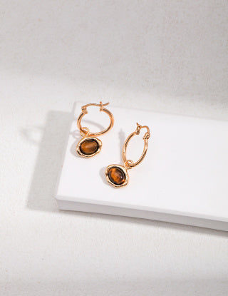 Sterling Silver Tiger's Eye Sacred Charm Jewelry Set