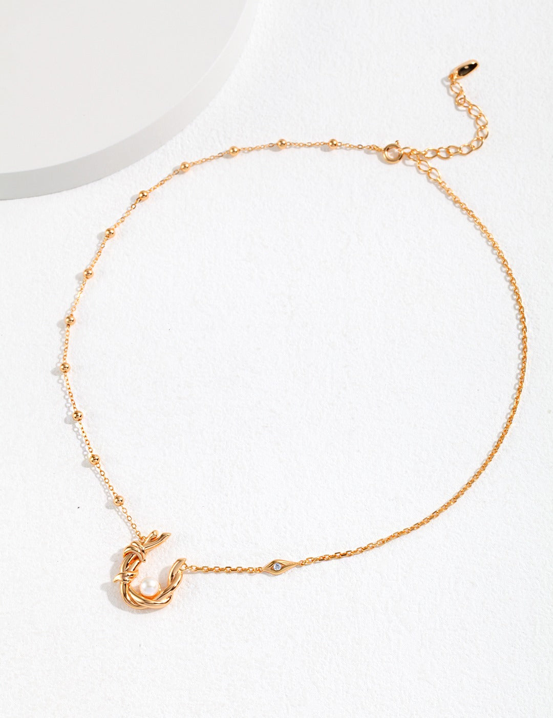 Sterling Silver Willow Pearl Necklace