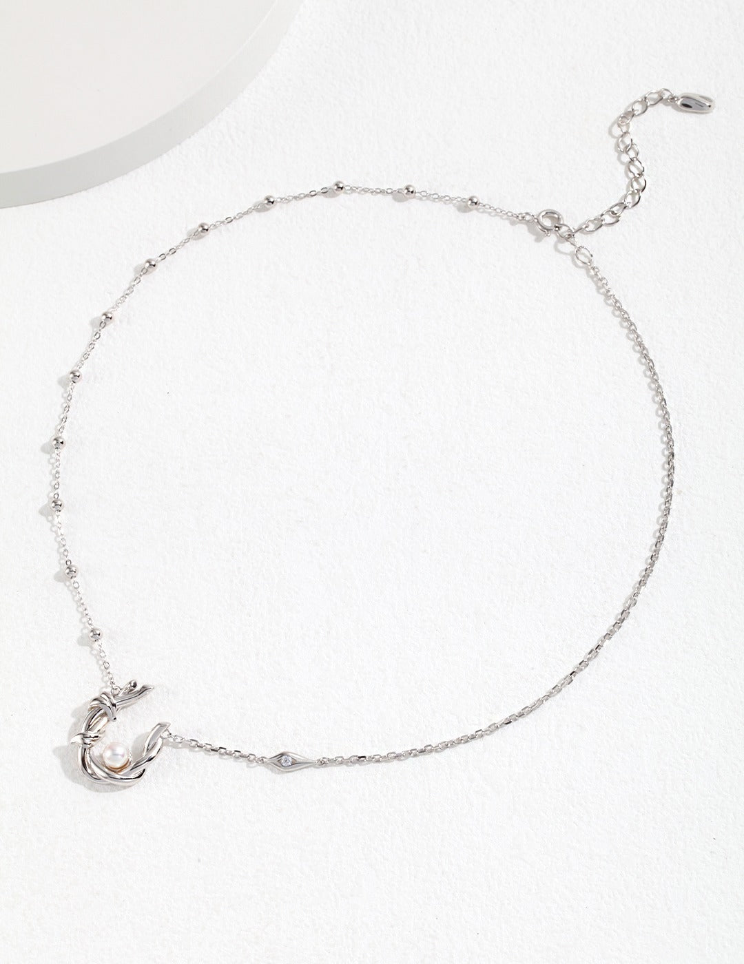 Sterling Silver Willow Pearl Necklace