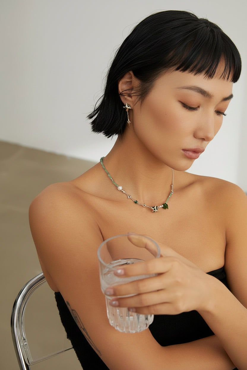 The Avant-Garde Star Collection | Abstract 3D Asymmetrical Silver & Gemstone Jewelry Set