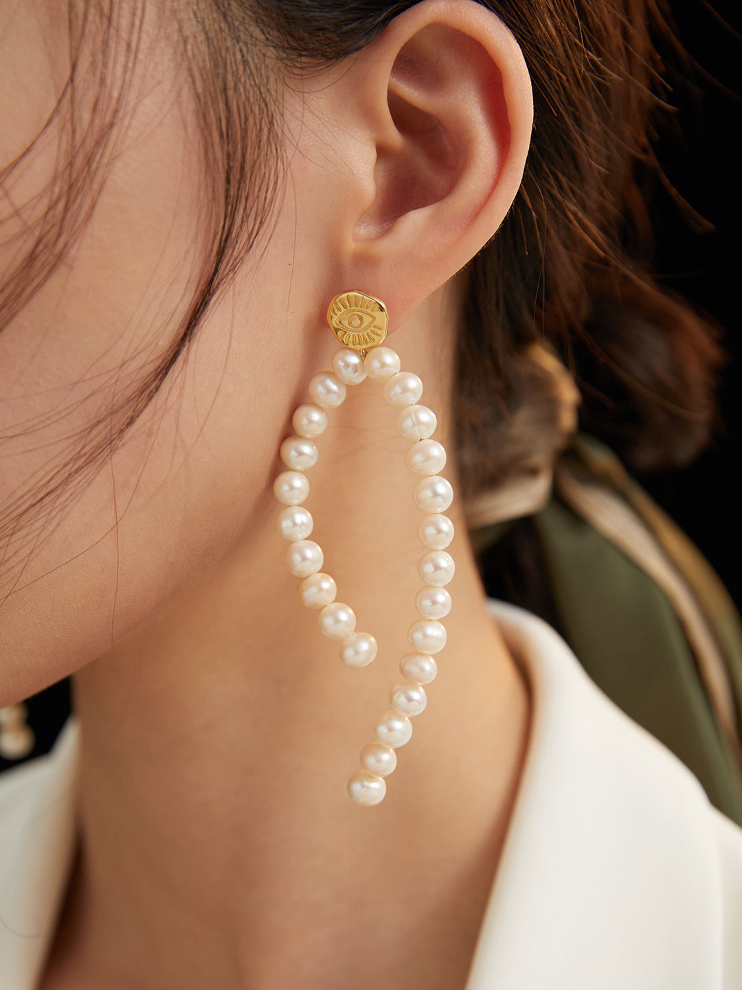 Vintage Pearl Earrings | Hong Kong Style Sterling Silver Statement