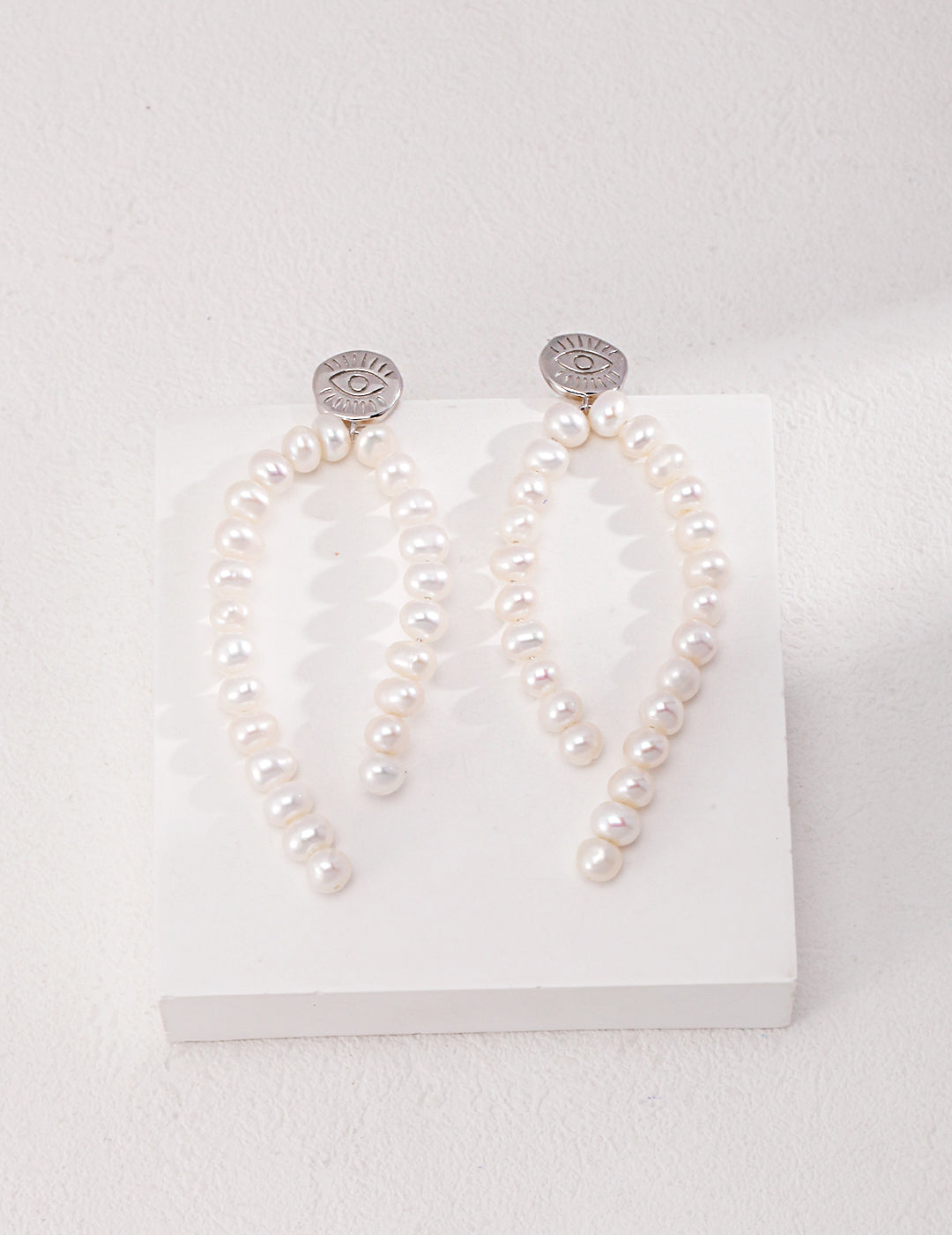 Vintage Pearl Earrings | Hong Kong Style Sterling Silver Statement