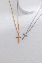 S925 Silver Fashion Cross Zircon Necklace