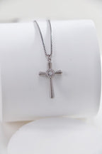 S925 Silver Fashion Cross Zircon Necklace