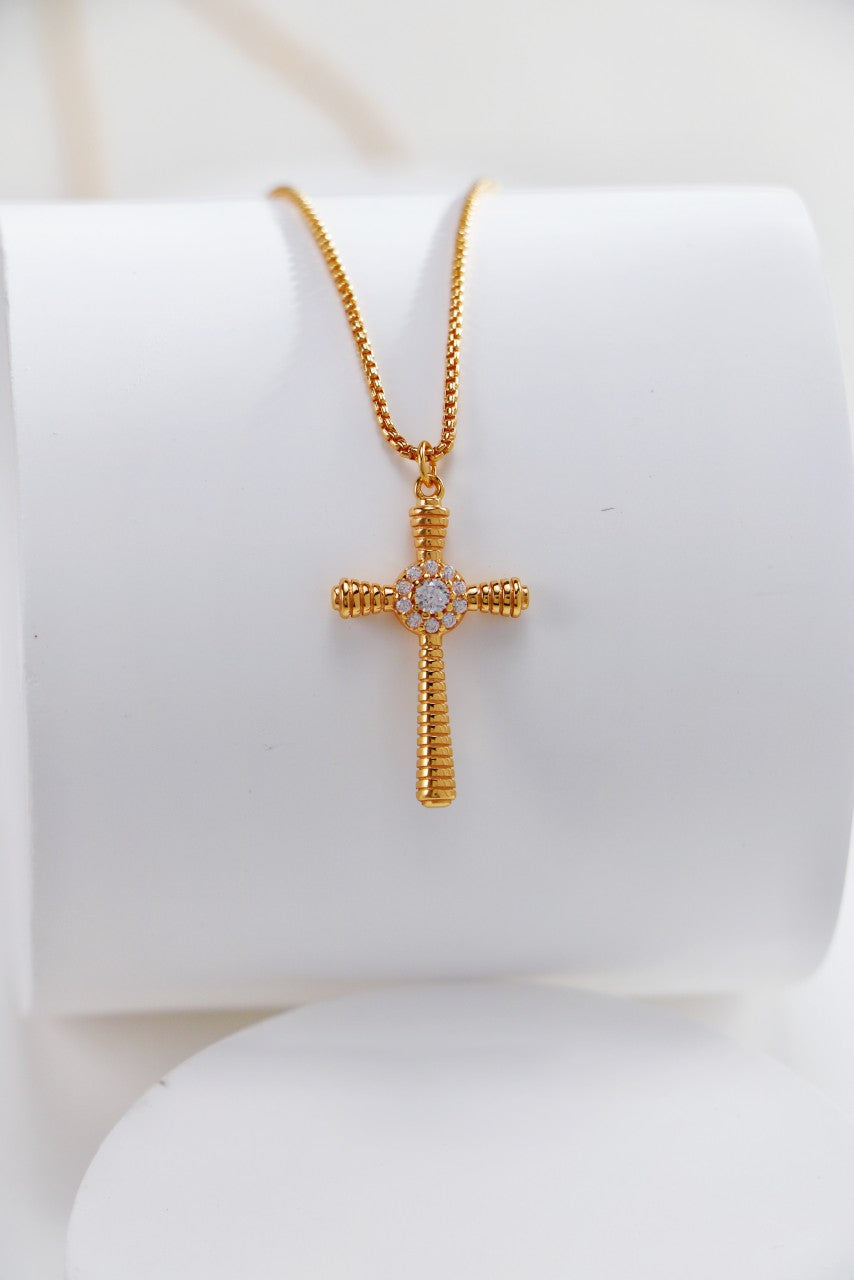 S925 Silver Fashion Cross Zircon Necklace