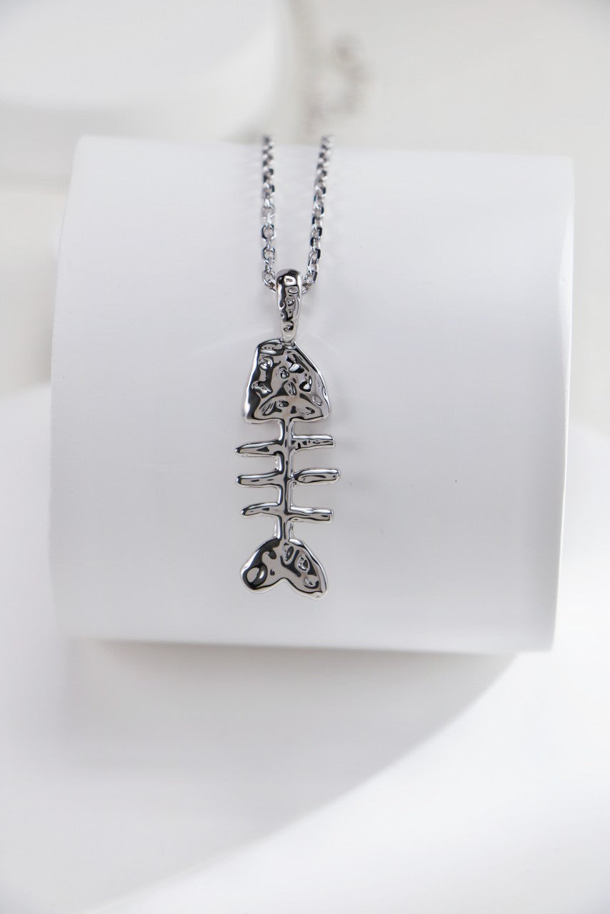 S925 Silver Personalized Fishbone Necklace