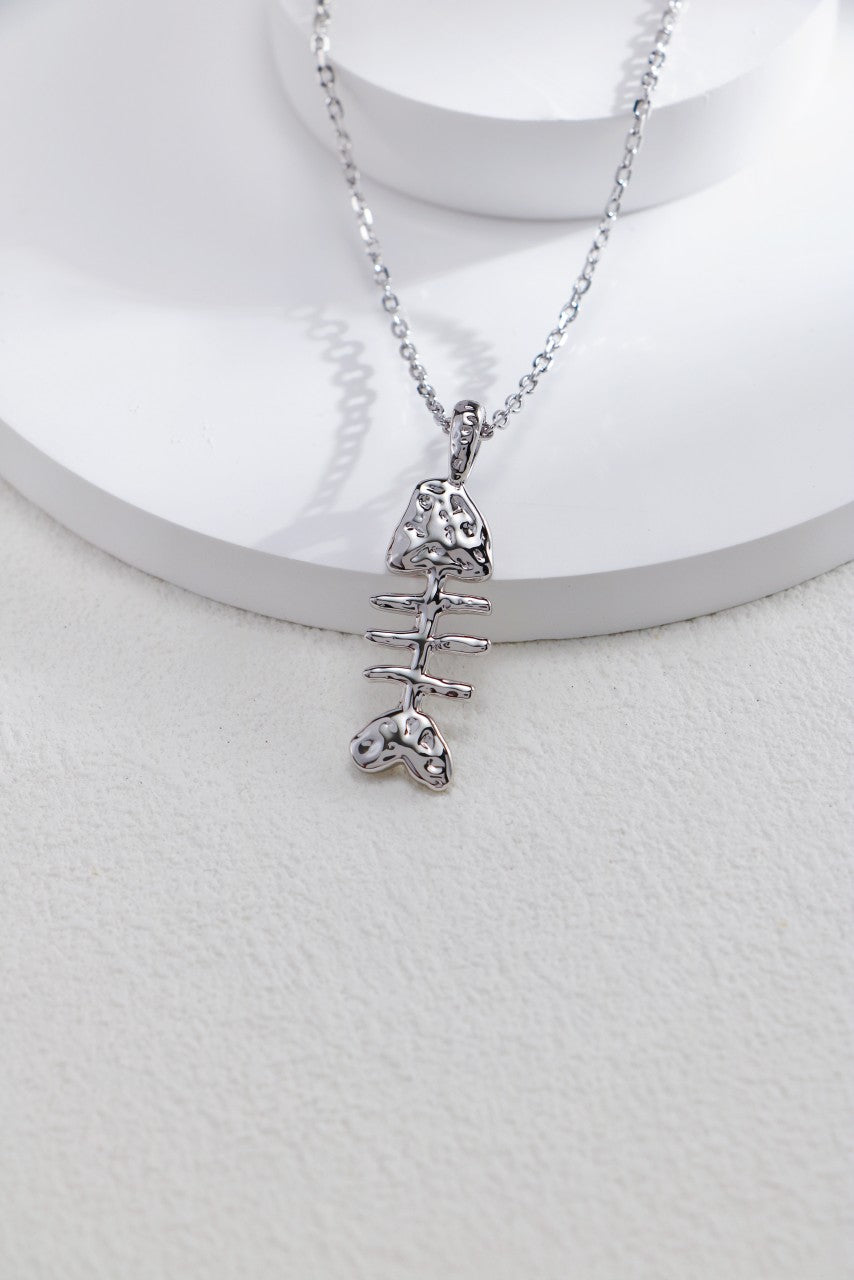 S925 Silver Personalized Fishbone Necklace