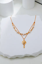 S925 Silver Palace-Style Pearl Double-Layer Necklace