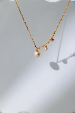 S925 Silver Vintage Gold Minimalist Natural Pearl Necklace