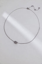 S925 Silver Interlocking Double Ring Zircon Necklace