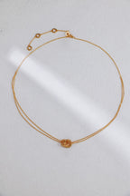 S925 Silver Interlocking Double Ring Zircon Necklace