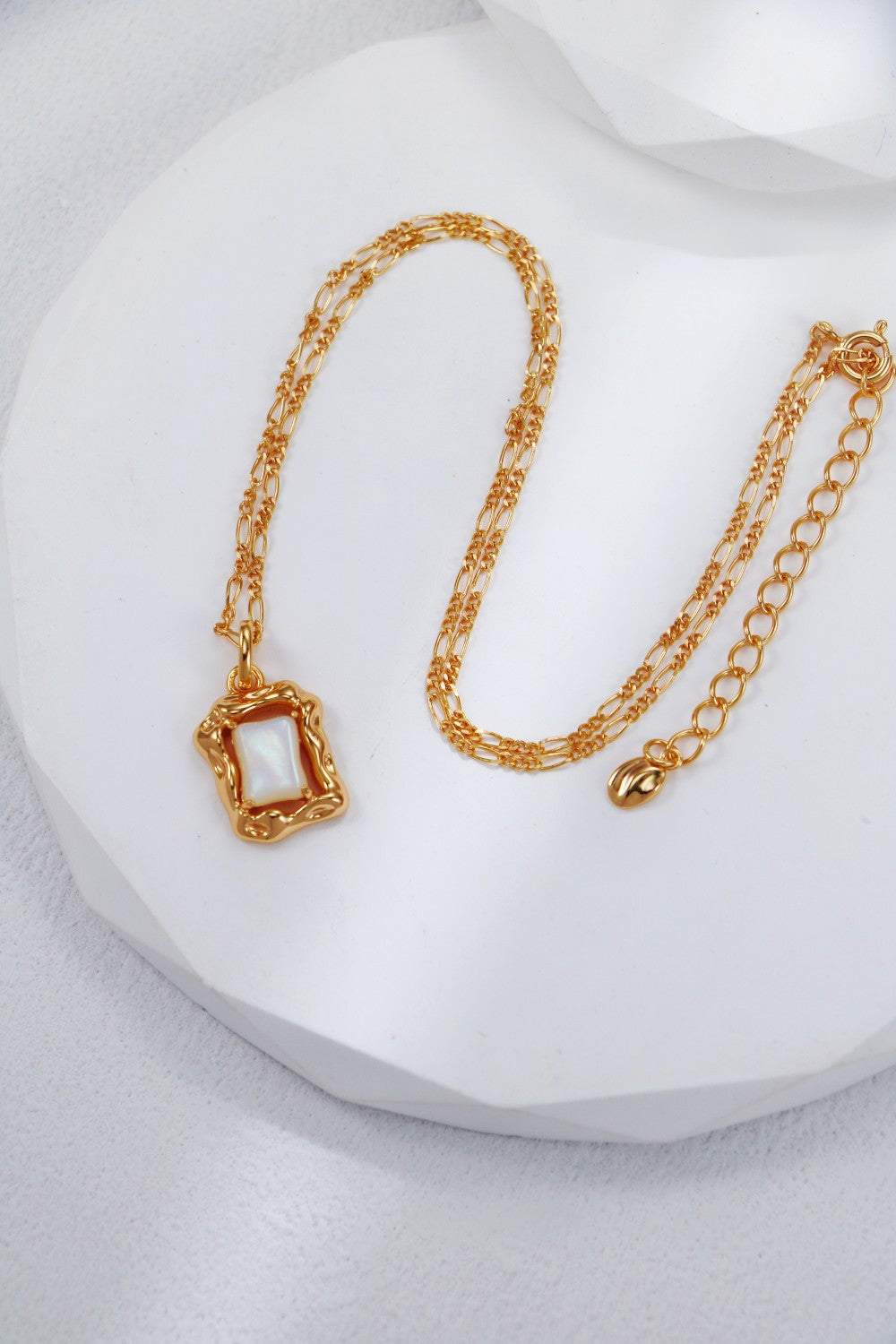 S925 Silver White Mother of Pearl Earrings and Necklace Set