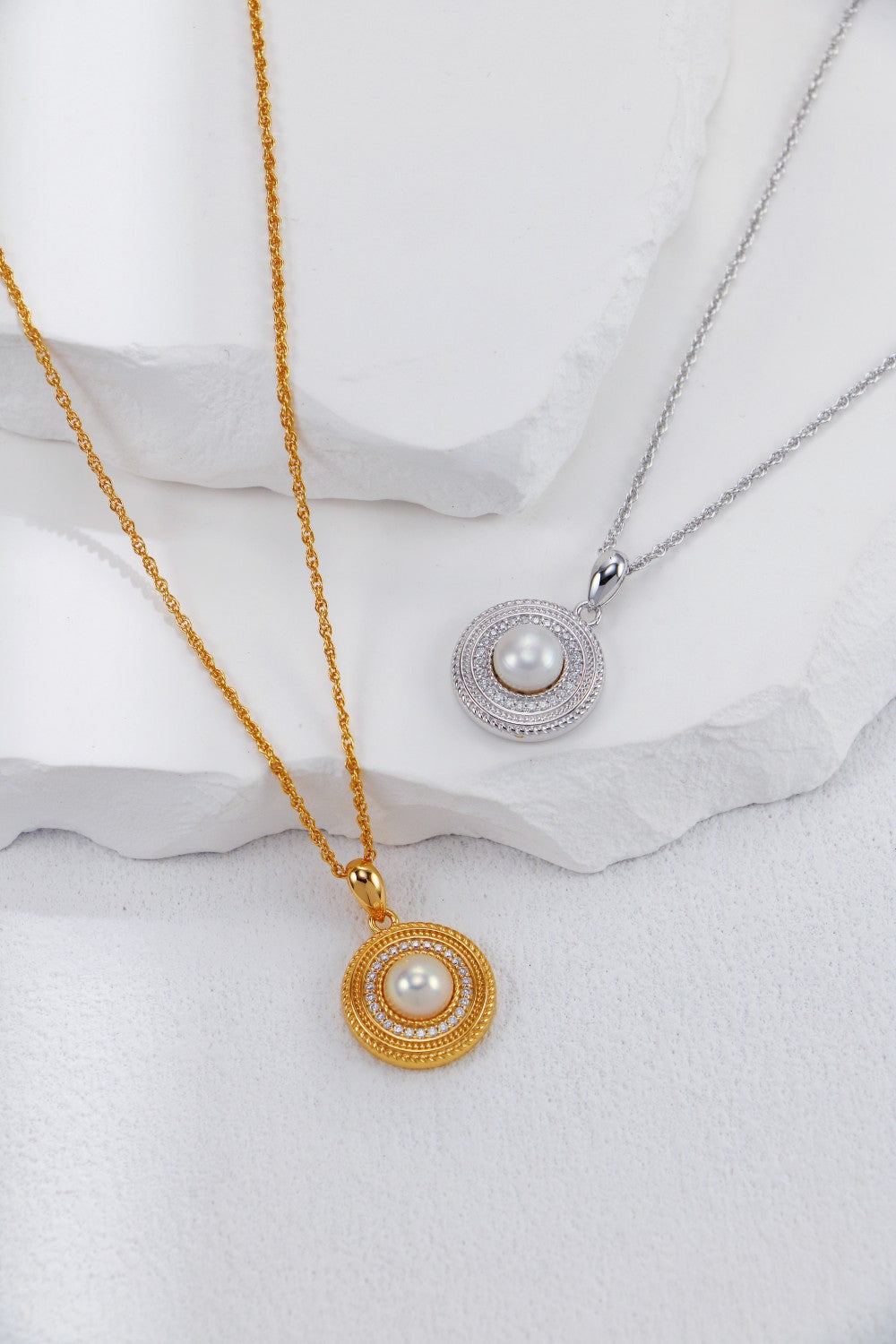 S925 Silver Zircon & Pearl Necklace