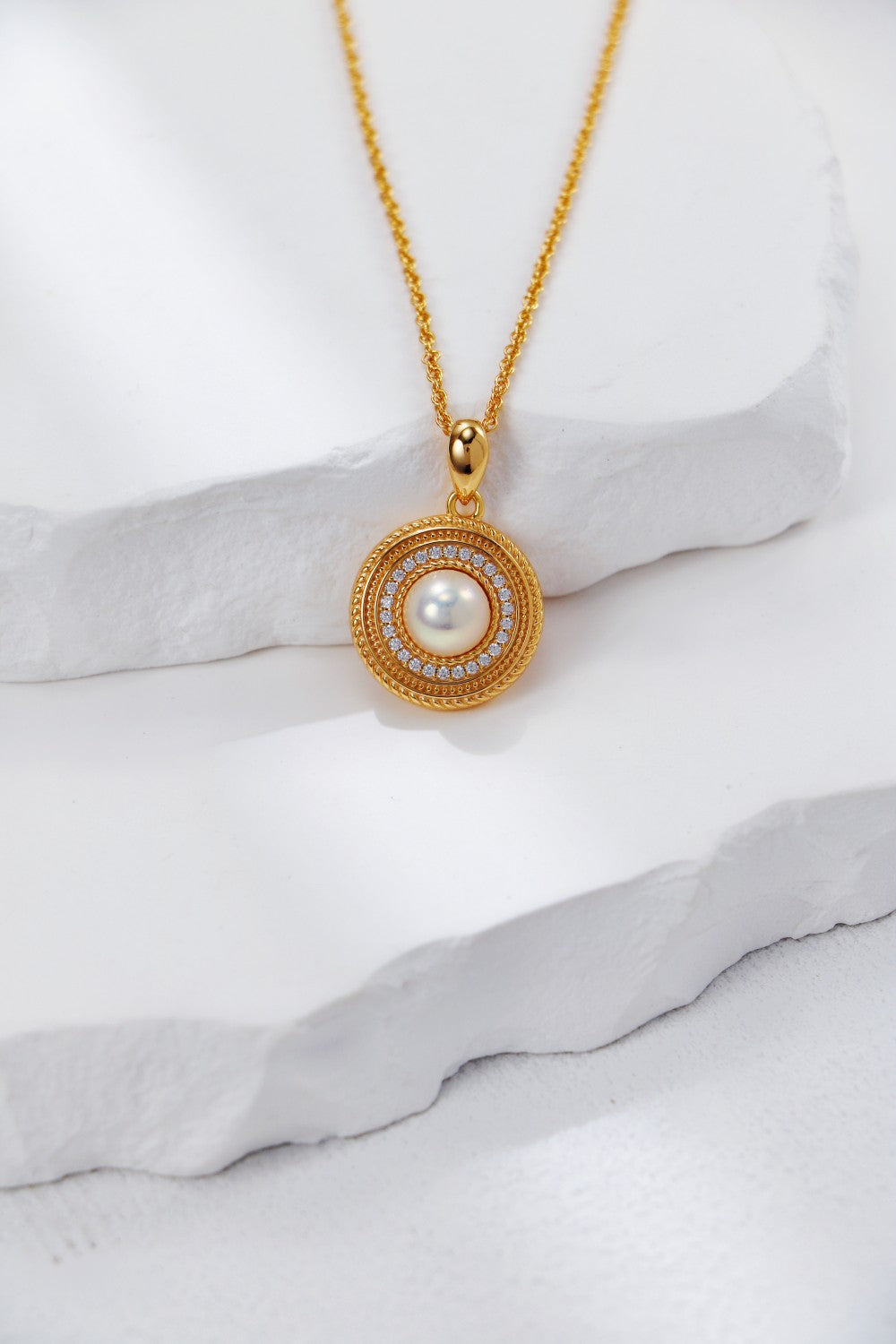 S925 Silver Zircon & Pearl Necklace